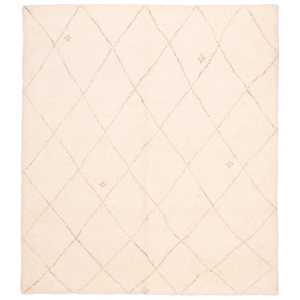 ECARPETGALLERY Hand-knotted Looma Cream Wool Rug - 8'3 x 9'10