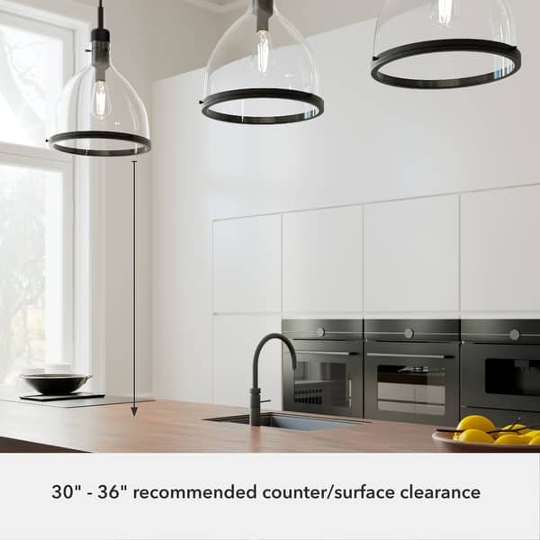 slide 2 of 9, Hunter 16" Van Nuys 1 Light Pendant - Entry, Dining Room, Kitchen - Modern Industrial, Contemporary Matte Black