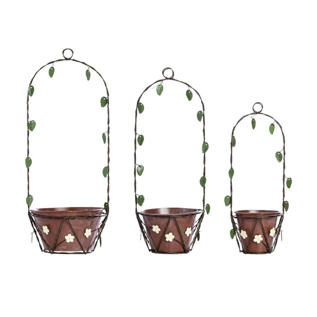 Transpac Mini Wire Plant Holders Set of 3 Home Decorations Spring - Multicolor