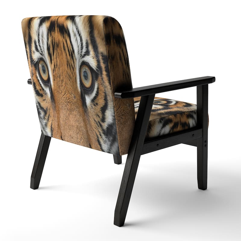 Designart "Bengal Tiger Eyes" Upholstered Modern Accent Chair - Arm Chair