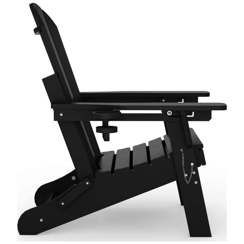 Laguna Outdoor Folding Adjustable Adirondack Chair with Hideaway Ottoman & Round Side Table