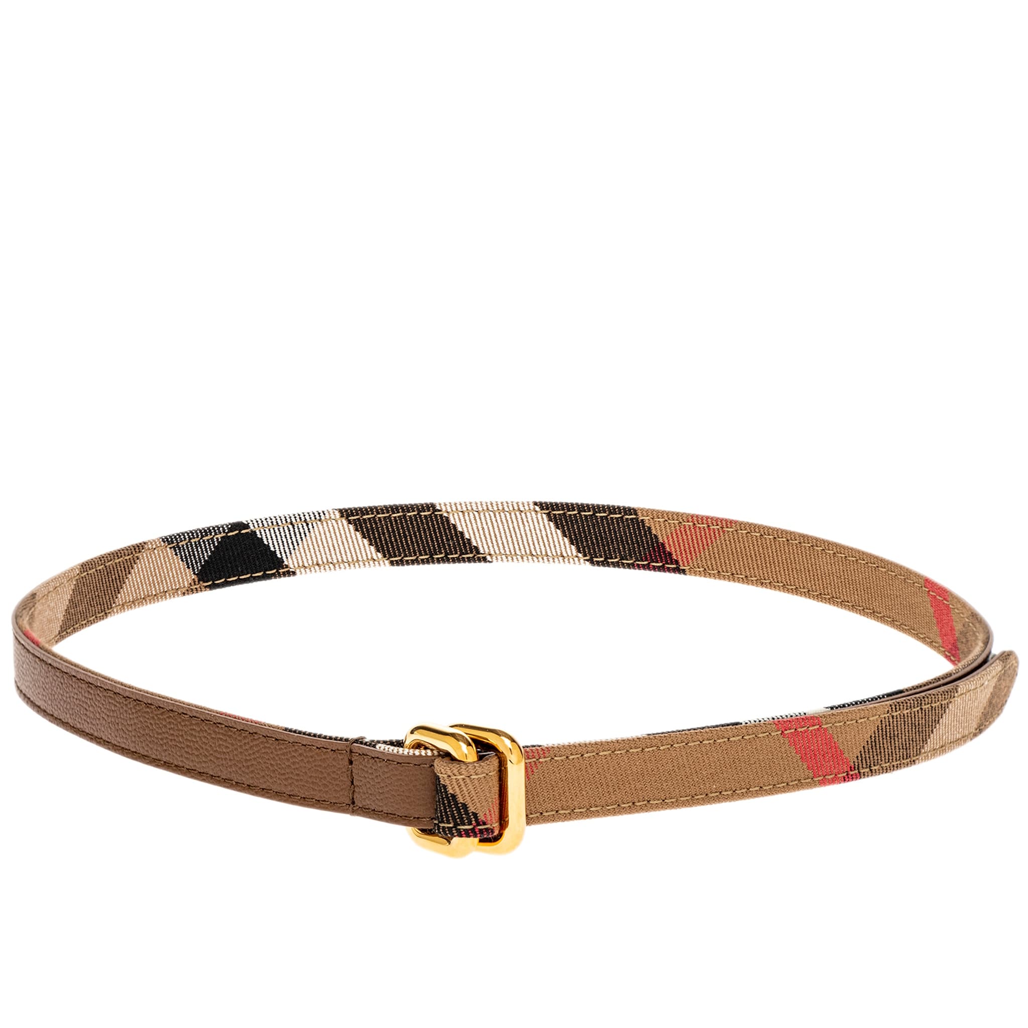 Burberry Reversible Check Slim Belt