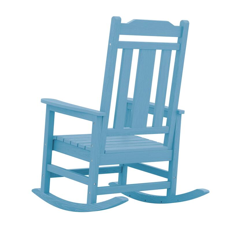 Outdoor Patio HDPE Rocking Chiar, Extra Wide Seat & Backrest