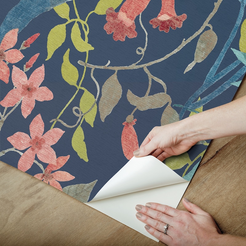 NuWallpaper Jesinda Cobalt Peel and Stick Wallpaper