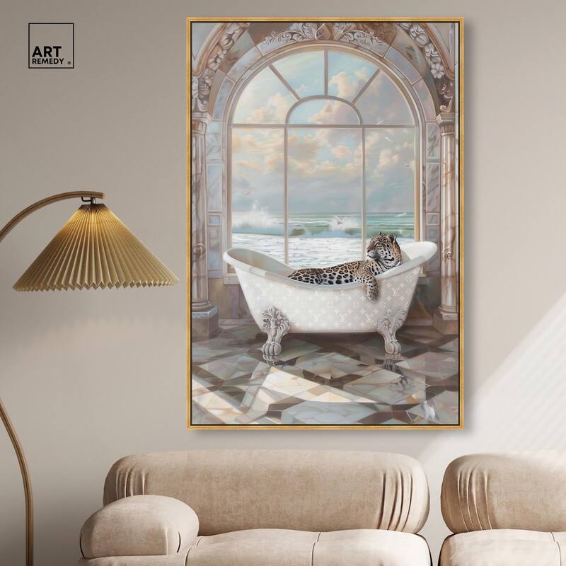 Jaguar Arch Bathroom Glam Canvas by Art Remedy