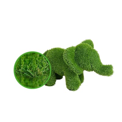 Standing Elephant Outdoor Garden Artificial Turf Topiary - 24"