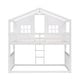 preview thumbnail 4 of 7, House Shaped Kids Furniture Twin Over Twin House Bunk Bed Kids Bed With Ladder Wood Bed, White