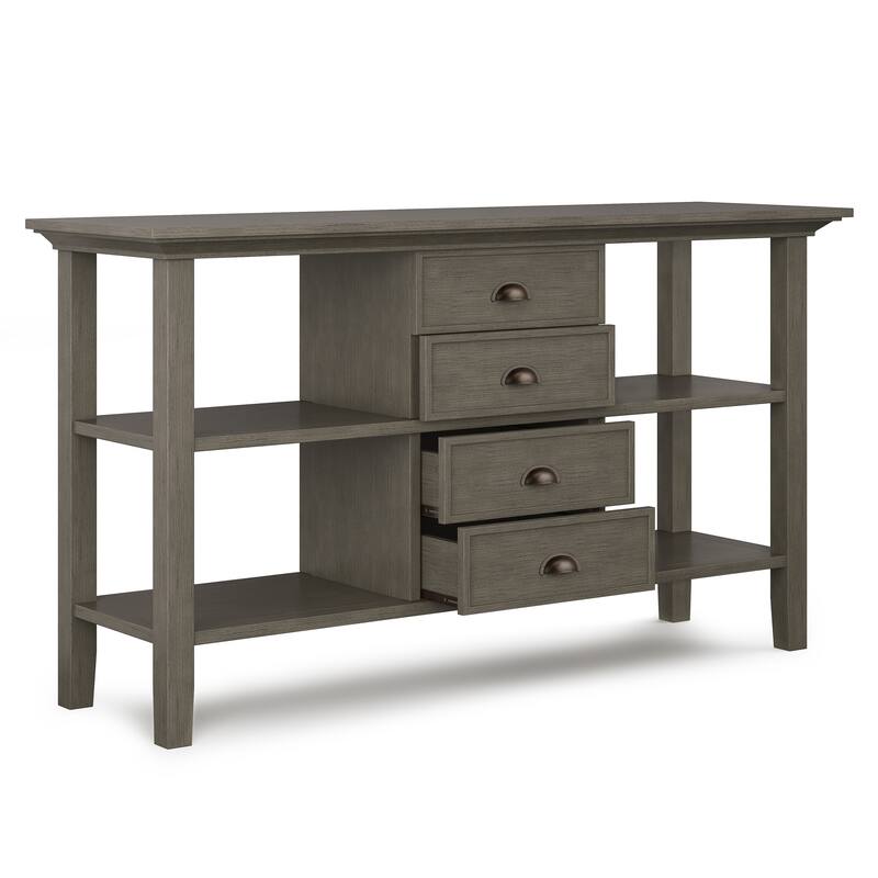 WYNDENHALL Mansfield SOLID WOOD 54 inch Wide Transitional Console Sofa Table - 54 W x 16 D x 30 H