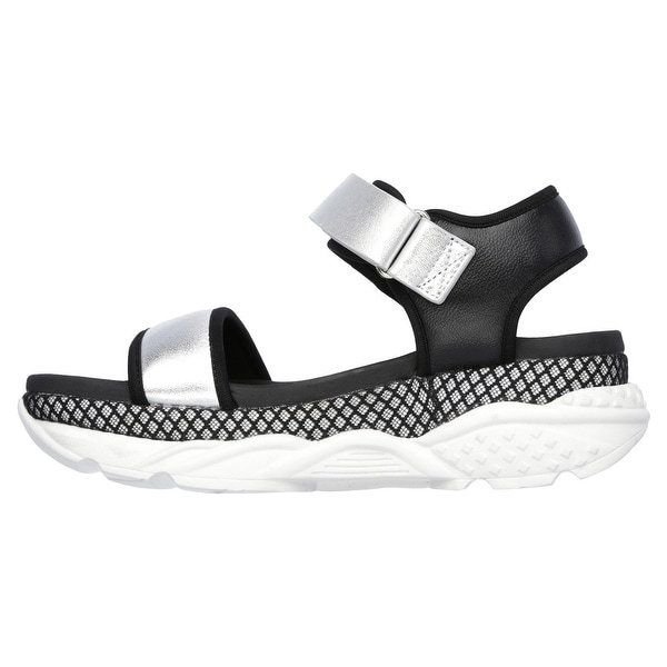 skechers luxe foam sandals black