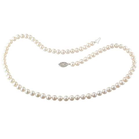 Miadora Sterling Silver 5-6 mm Cultured Freshwater Pearl Necklace (18 or 24 inch)