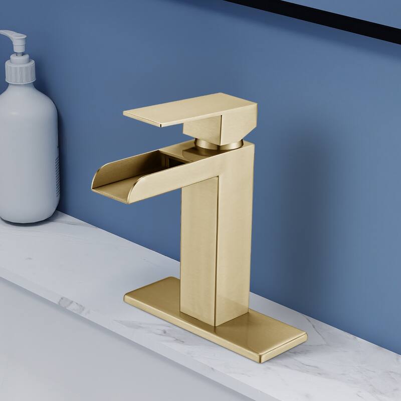 Topcraft Single Handle Waterfall Bathroom Faucet with Baseplate