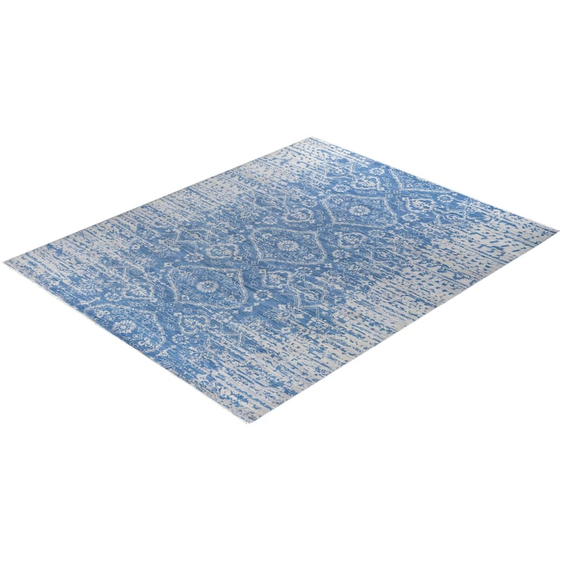 Modern One-of-a-Kind Handmade Area Rug - Gray, 8' 1" x 10' 1" - 8' 1" x 10' 1"