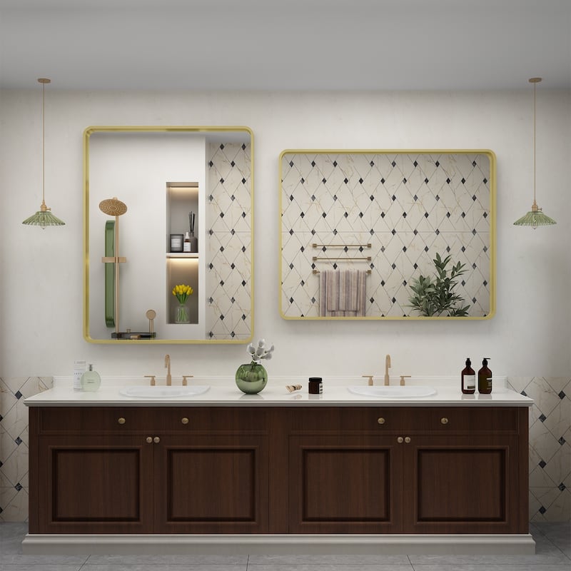 Aluminum alloy Framed Tempered Glass Wall Bathroom Vanity Mirror