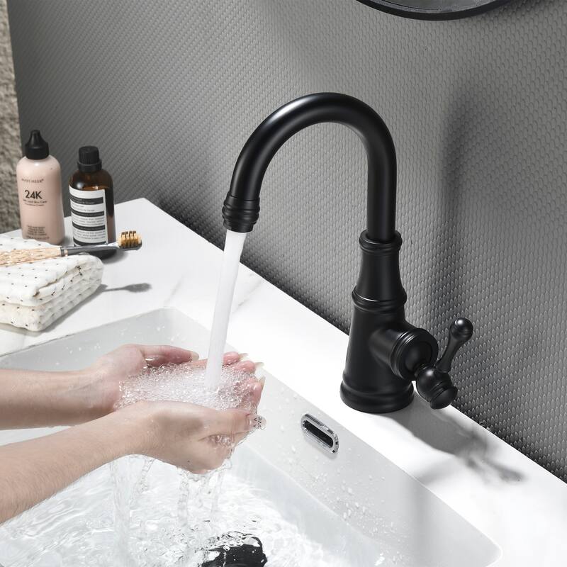 10.9"H Solid Brass Single-handle Bathroom Sink Faucet
