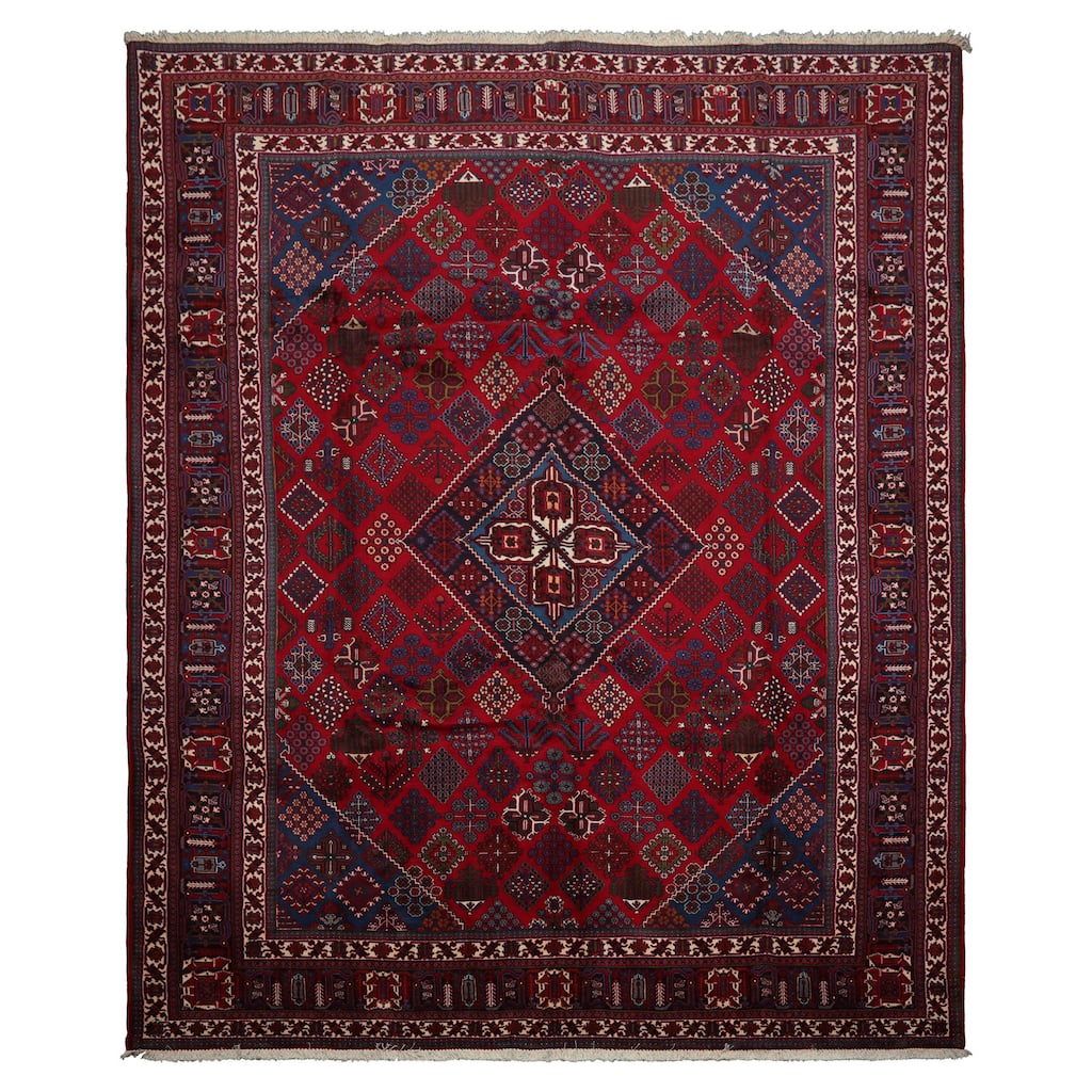 8'8''x12'6'' Hand Knotted Wool Red Heriz Traditional Rug - 8' 8'' x 12' 6''