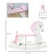 preview thumbnail 3 of 3, Toddler Rocking Horse with Pink Hair, Handles, Backrest, and Space-Saving Mini Design, Ages 1-3