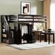preview thumbnail 20 of 55, Full Loft Bed with Stairs, Built-in Desk & 5-in-1 Storage Espresso