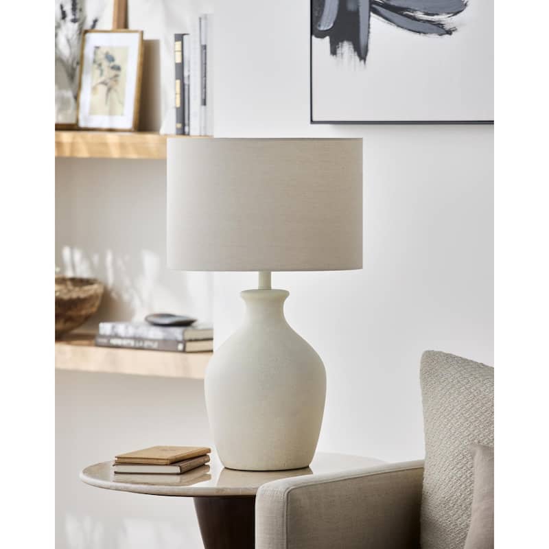 Livabliss Karole Traditional Accent Table Lamp - 25"H x 15"W x 15"D - White
