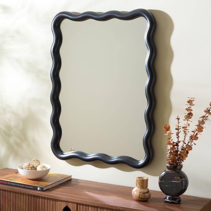 SAFAVIEH Home Izara 32-inch Mirror - 24"W x 1"D x 32"H - Black