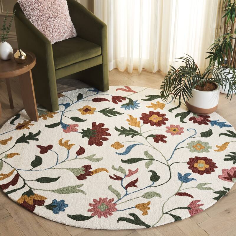 SAFAVIEH Handmade Blossom Jelte Floral Wool Rug - Overstock - 42541820
