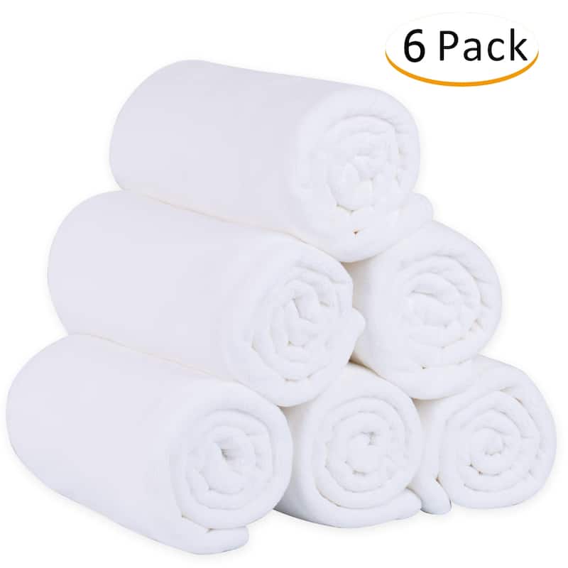Superior 6-Piece Towel Set Bath Towel 27" x 55" Fast Drying - 27"x55" - White