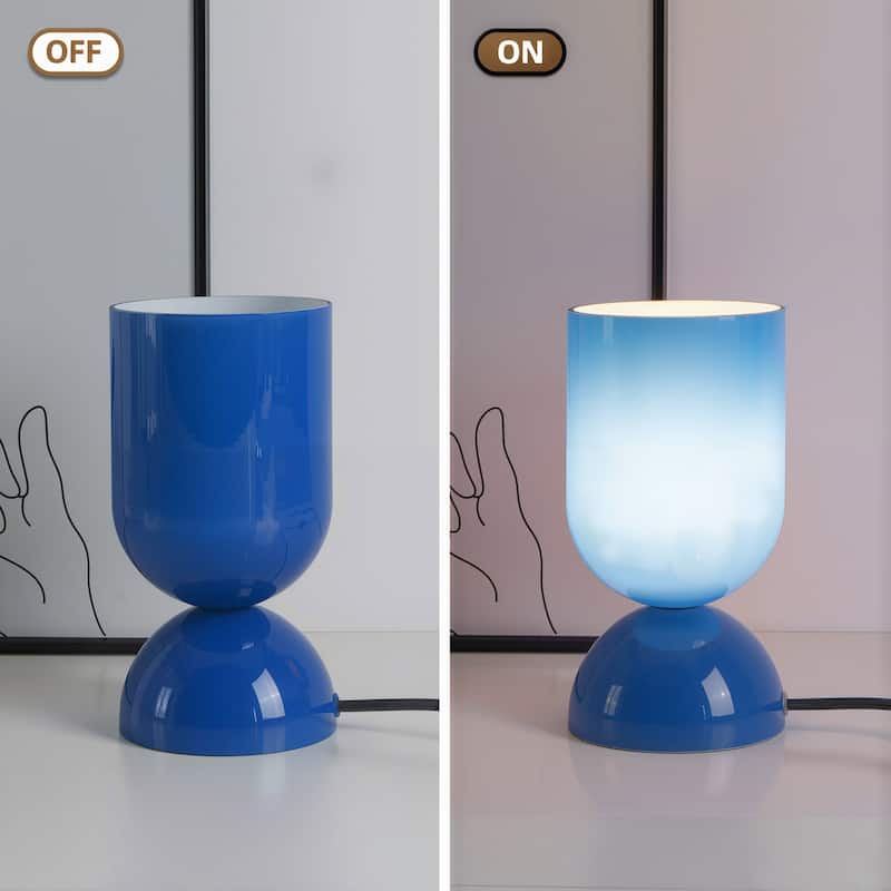 9 in. Modern Glass Small Table Lamp with E12 Base (Bulb not included)