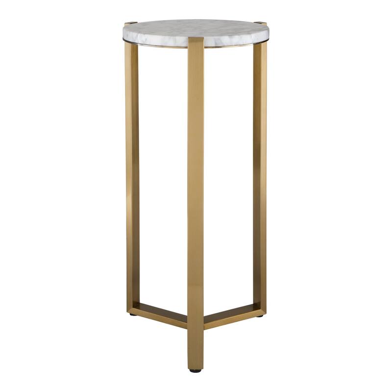 Marble Drink Table - 23" - Antique Brass Finish