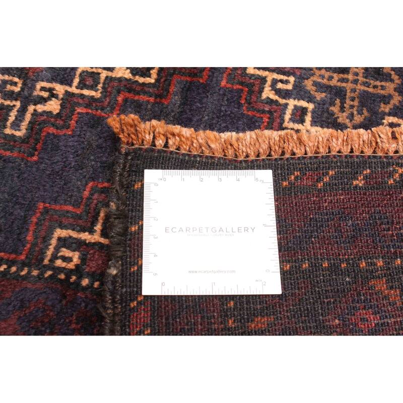 ECARPETGALLERY Hand-knotted Teimani Dark Navy Wool Rug - 3'1 x 4'10