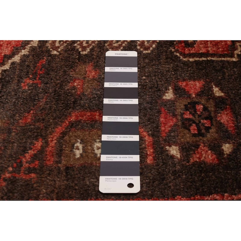 ECARPETGALLERY Hand-knotted Andelz Black, Red Wool Rug - 3' 6" x 9' 2"