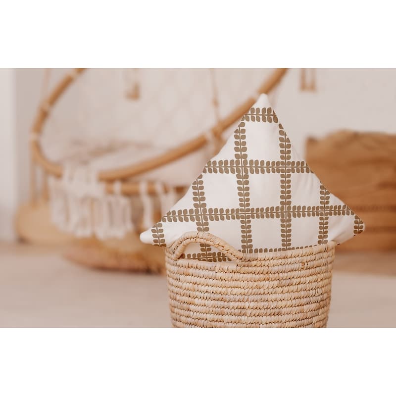 Leaf Plaid Decorative Throw Pillow