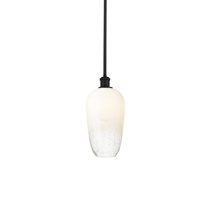 Innovations Lighting 516-1S-15-7 Brookhaven Flute Pendant Brookhaven - Matte Black / Opal