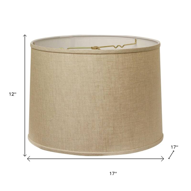 HomeRoots Dark Brown Linen Drum Lamp Shade - 17