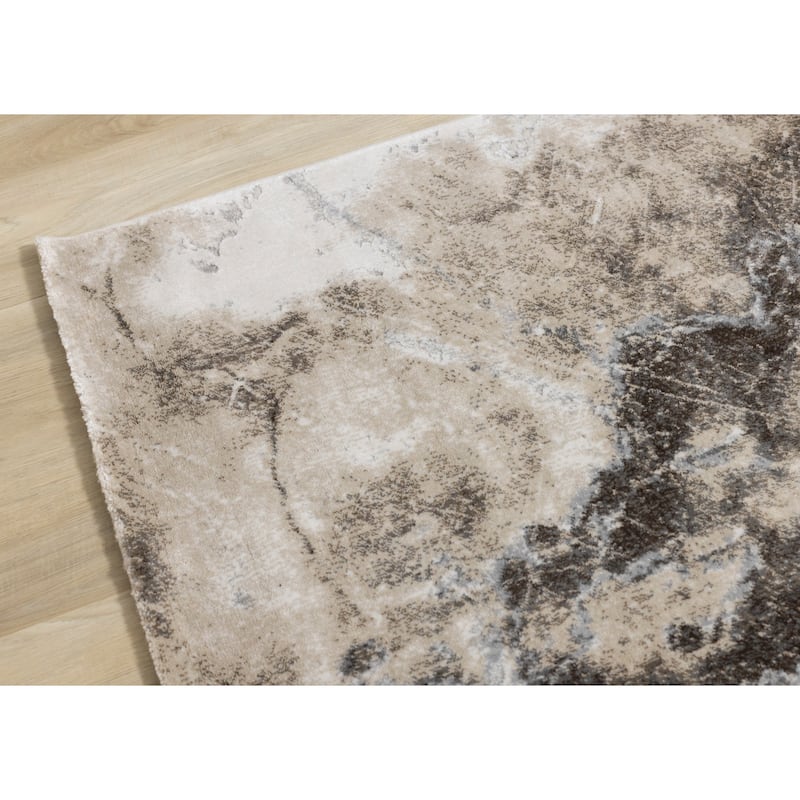 London Collection - Cream Beige Brown Soft Abstract Indoor Area Rug