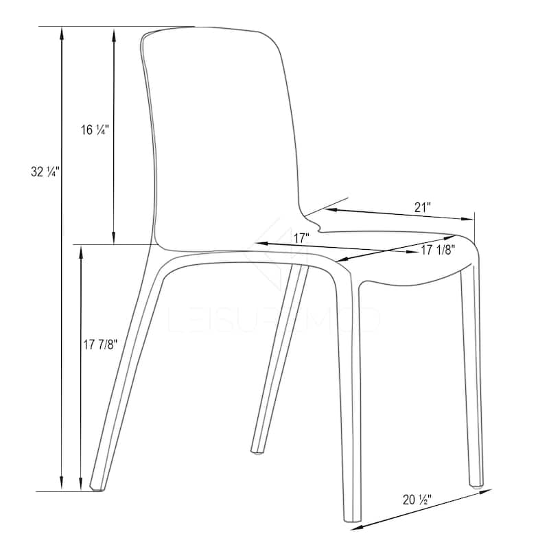 Stackable Plastic Dining Chair Set of 2 Modern Full Back Acrylic Transparent Side Chair