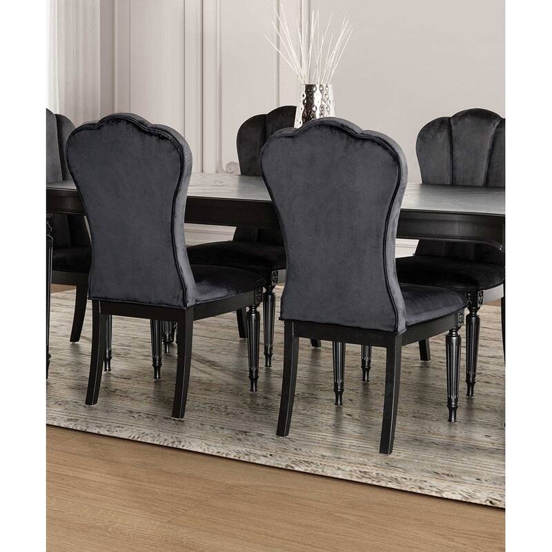 Glam 7pc Dining Set Upholstered Chairs and Table