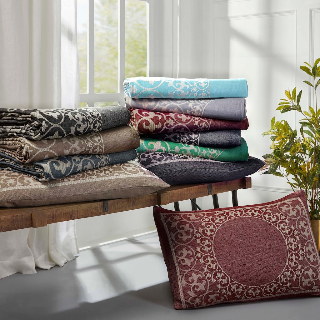 Cotton Blend Oversized Vintage Floral Scroll Bedspread Set by Superior