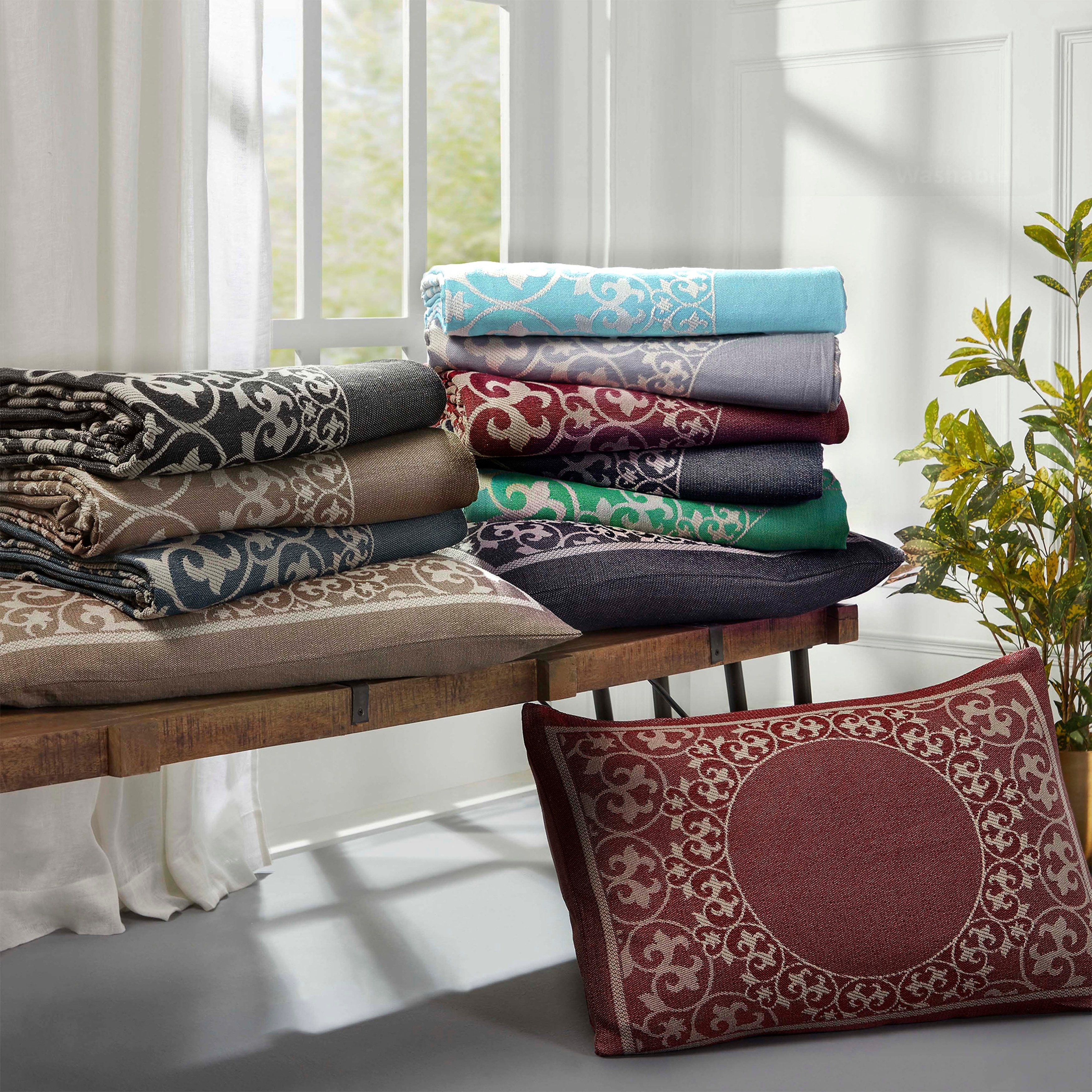Superior Cotton Blend Textured Bedspread Set Vintage Jacquard Coverlet, Lightweight All-Season Quilt Bedding with Matching Shams