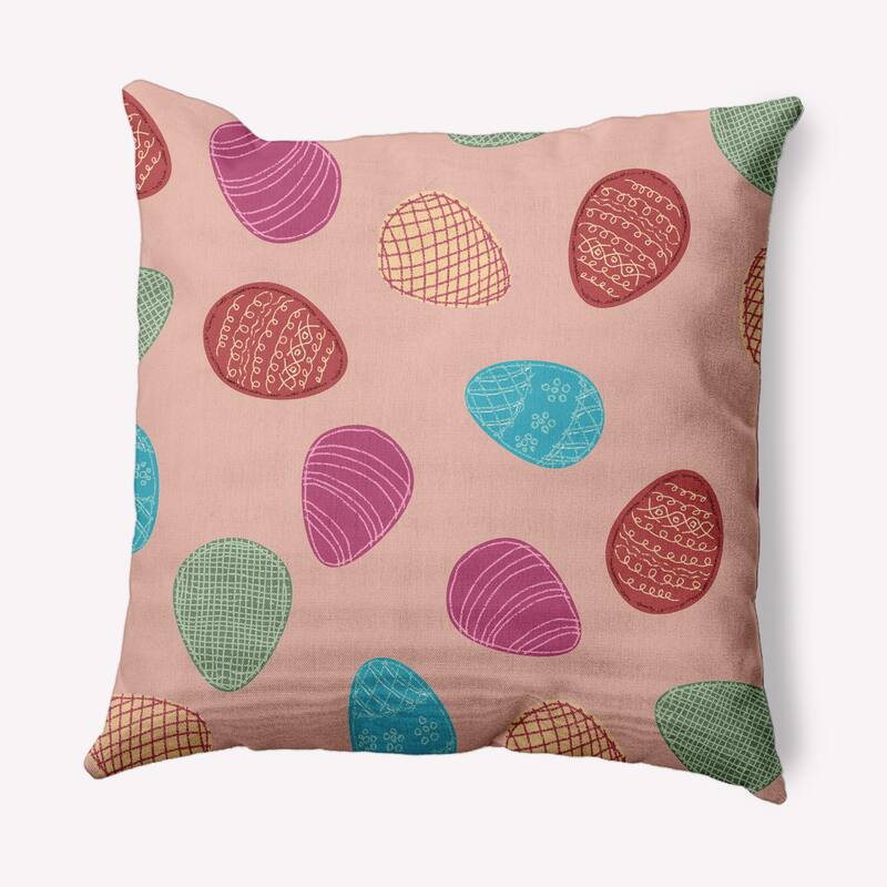 Egg Hunt Easter Decorative Throw Pillow - 18" x 18" - Sunwashed Red