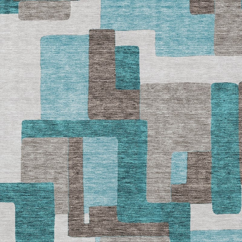 HomeRoots Abstract Transitional Rectangle Outdoor Rug
