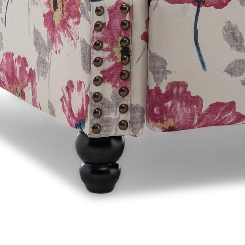 Mid-Century Nailhead PU Leather Linen Recliner