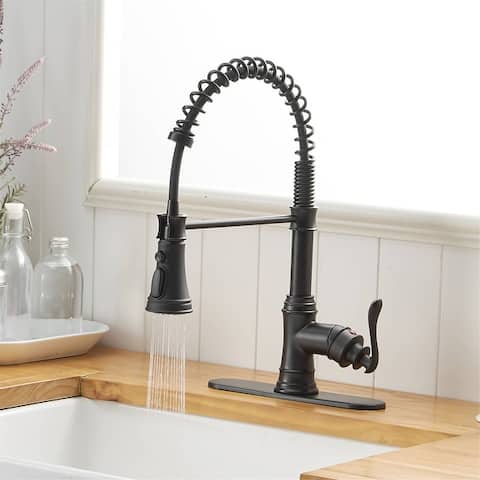 Single Handle Kitchen Sink Faucet With Pull Down Sprayer Commercial Kitchen Faucet One Hole Spring High Arc Gooseneck Bar Faucet