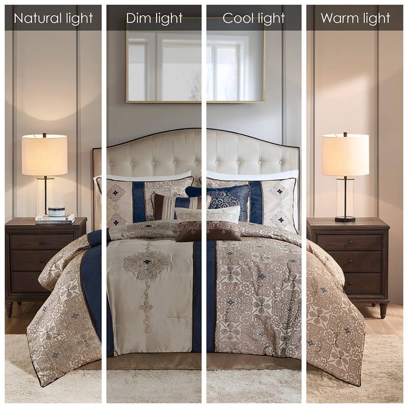 GDF Studio - 7-Piece Jacquard Comforter Set with Decorative Pillows