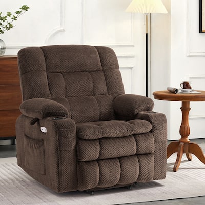 MCombo Dual Motor Power Lift Recliner Chair with Massage and Heat, Infinite Position, Fabric R7894 (Small-Wide)