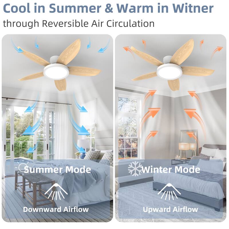 42-inch Eye-Protection Light Source Black Fan Blades High Airflow Plug-in Fan Blades ABS Plastic Fan Blades Ceiling Fan Light