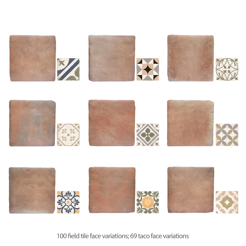 Merola Tile Benisa Marelle Cotto with Aida Taco 11-7/8" x 17-3/4" Porcelain Floor and Wall Tile - Case (22 Tiles)