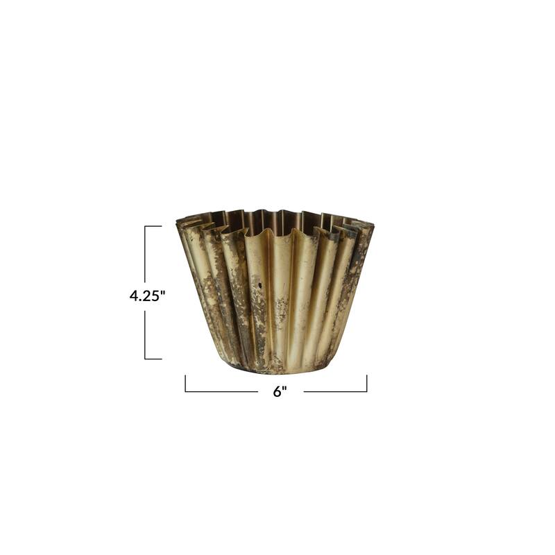 Pleated Metal Vase