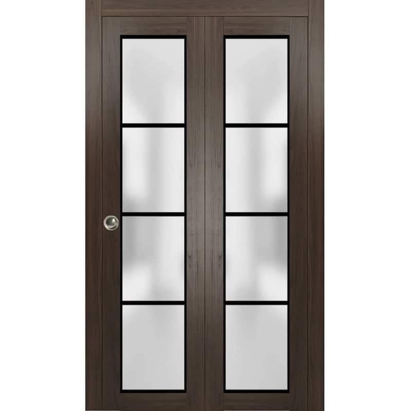 Bi-fold Doors 36 x 80 Planum 2132 Chocolate Ash Sturdy Tracks - Grey - 56" x 80" ( 2* 28x80)