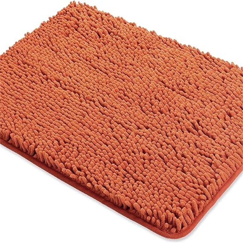 Lavish Home 2 Piece Memory Foam Shag Bath Mat Set Orange