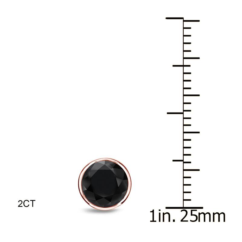 Auriya 1/2 to 4ctw Round Black Diamond Stud Earrings 14k Rose Gold Bezel-set - 2.00ctw