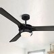 preview thumbnail 1 of 14, 52" Aerofanture Black Wood 3-blade LED Propeller Ceiling Fan with Light